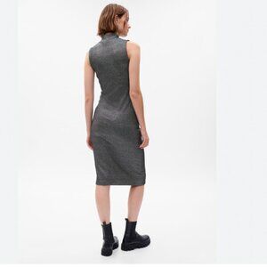 NWT GAP SILVER SPARKLE MIDI COCKTAIL PARTY DRESS - M